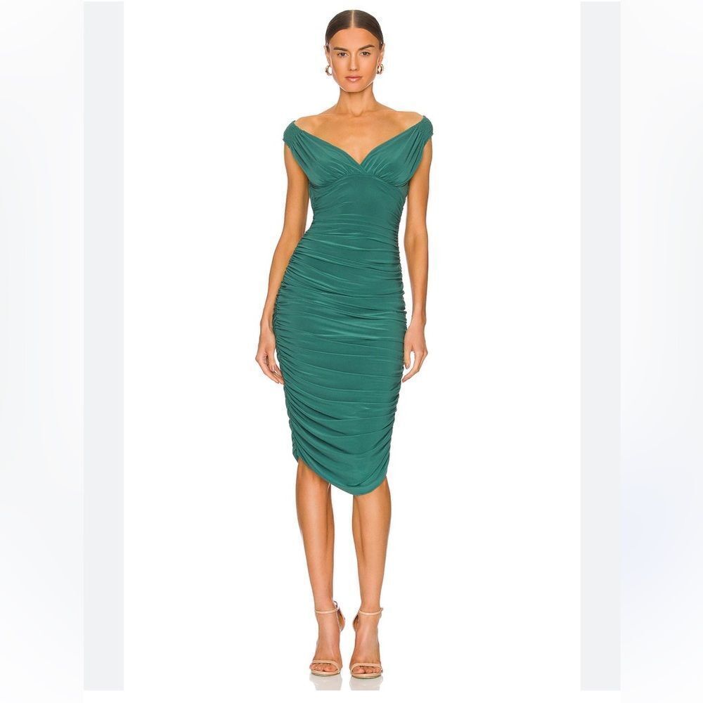 Norma Kamali Tara Dress in Mountain Green NWT